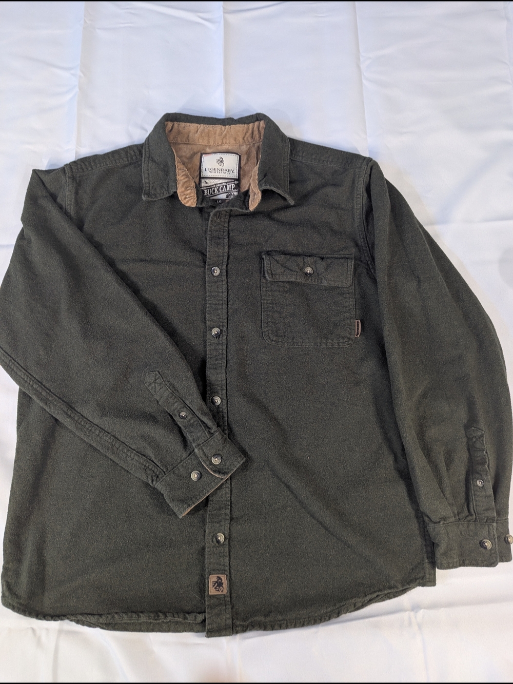 Legendary Whitetails Buck Camp Olive Green Heavy Flannel Shirt